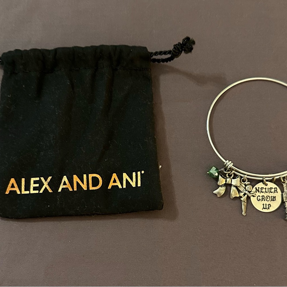 Alex and Ani Silver Bracelet with Tinkerbell Charm